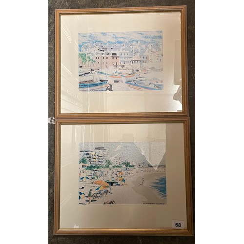 68 - PAIR OF COASTAL PORTUGUESE LANDSCAPE PRINTS