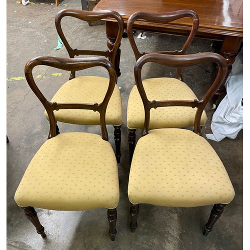 155 - SET OF FOUR VICTORINA ROSEWOOD KIDNEY BACKED UPHOLSTERED DINING CHAIRS