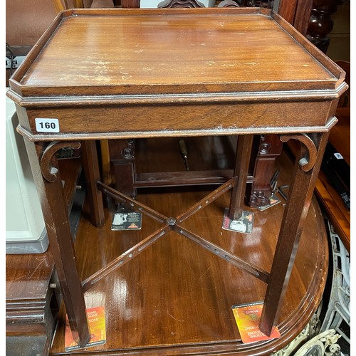 160 - PAIR OF REPRODUCTION MAHOGANY CHIPPENDALE DESIGN SIDE TABLES