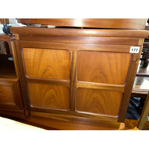 177 - NATHAN TEAK LATTICE DOOR CUPBOARD AND QUADRANT UNIT