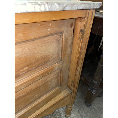 120A - PINE MARBLE TOP WASH STAND AS FOUND