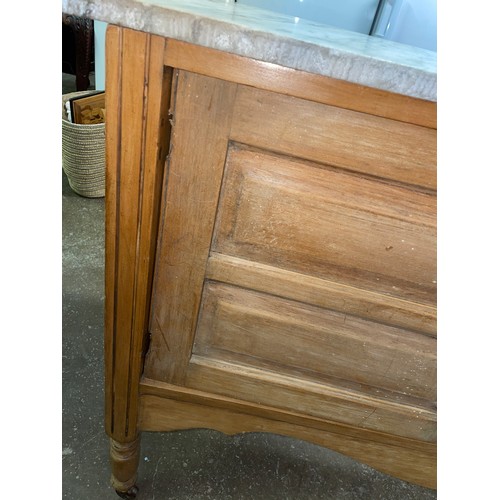 120A - PINE MARBLE TOP WASH STAND AS FOUND