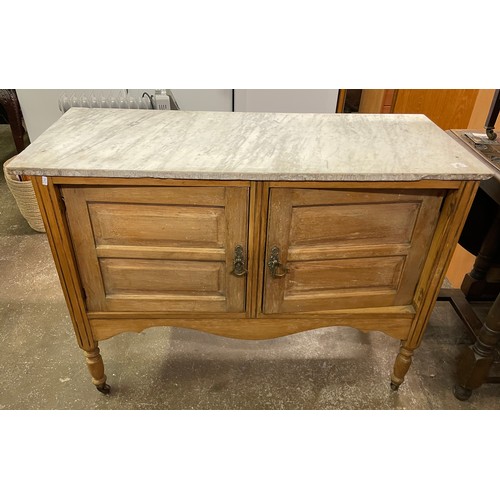 120A - PINE MARBLE TOP WASH STAND AS FOUND