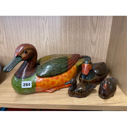 284 - PAINTED DUCK STORAGE BOXES