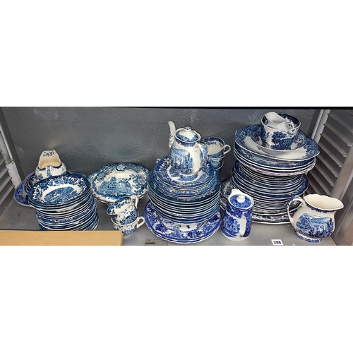 288 - EXTENSIVE BLUE AND WHITE TRANSFER PRINTED TABLE WARES