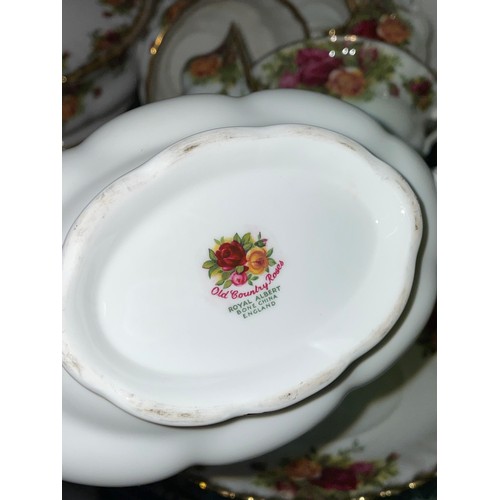 305 - EXTENISVE ROYAL ALBERT OLD COUNTRY ROSES TEA SET AND DINNER WARES INC. TUREENS, CAKE STAND AND MEAT ... 