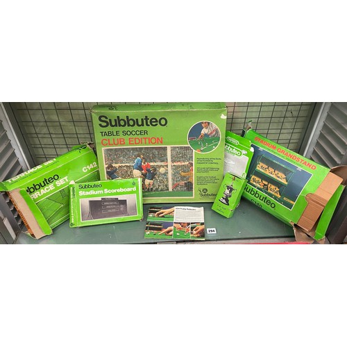 294 - VINTAGE SUBUTTEO TABLE SOCCER CLUB EDITION WITH TERRACE SET, SCORE BOARD AND FA CUP