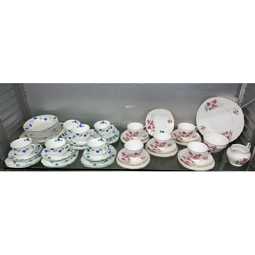 298 - CROWN ROYAL BONE CHINA TEA SERVICE AND COLCLOGH TEA AND DESSERT SERVICE