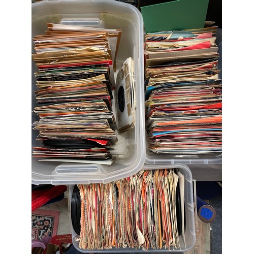 329 - THREE TUBS OF VINYL 45S MAINLY 60S AND 70S INCLUDING MOTOWN, BEATLES AND OTHERS