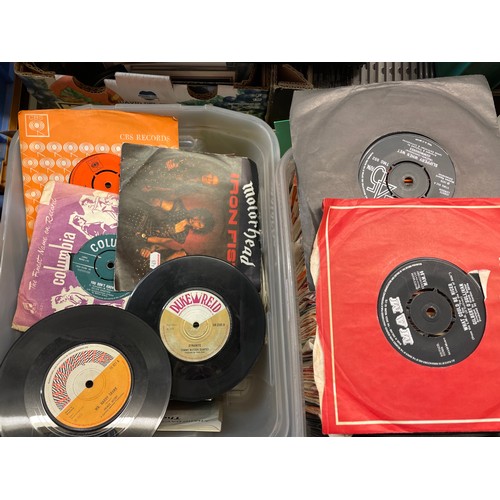 329 - THREE TUBS OF VINYL 45S MAINLY 60S AND 70S INCLUDING MOTOWN, BEATLES AND OTHERS