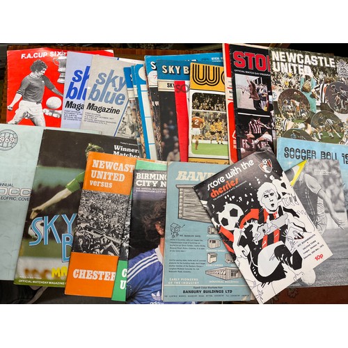 397 - BOX OF VINTAGE FOOTBALL MATCH PROGRAMMES INCLUDING THE SKY BLUES