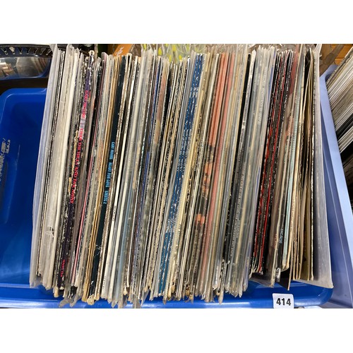 414 - CRATE OF ROCK AND HEAVY METAL 12 INCH VINYL SINGLES AND LPS DEEP PURPLE, APRIL WINE, SLADE, AND COMP... 