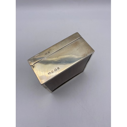 441 - BIRMINGHAM SILVER SQUARE TABLE CIGARETTE BOX 7.9 OZ OVERALL