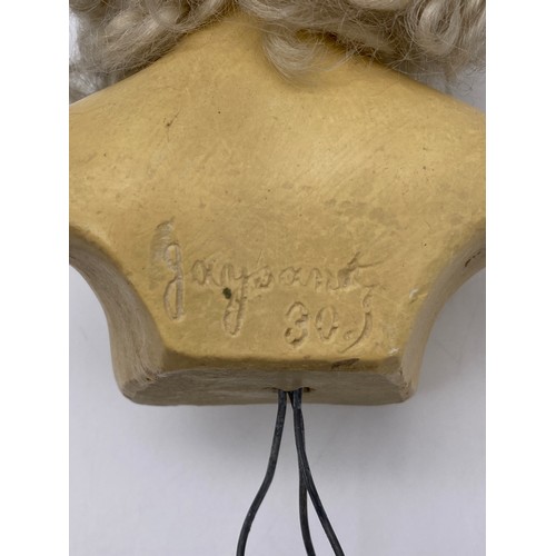 430 - FRENCH CHALK BUST DOLL WITH BISQUE LIMBS