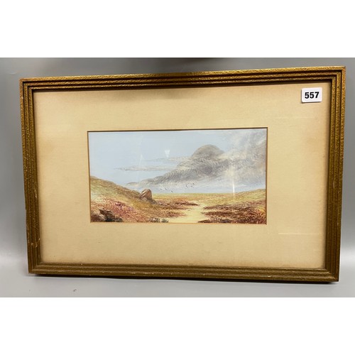 557 - 20TH CENTURY WATER COLOUR LANDSCAPE BEARS SIGNITURE A HULK