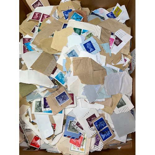 463 - BOX CONTAINING MAINLY GB STAMPS (FRANKED)