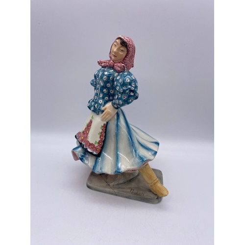 486 - MYOTT AND SONS GOLDSCHEIDER POTTERY FIGURE OF A RUSSIAN PEASANT DANCER AS FOUND