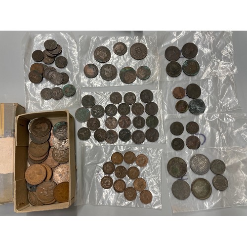 436 - BOX OF GB PRE DECIMAL COINS FROM GEORGE II TO GEORGE VI