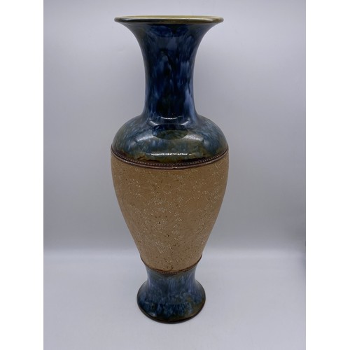 484 - DOULTON SLATER PATENT BALUSTER VASE GLAZE DEFECT TO NECK