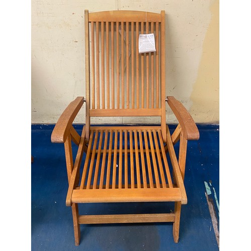 167 - PAIR OF WINDSOR TEAK GARDEN STEAMER CHAIRS