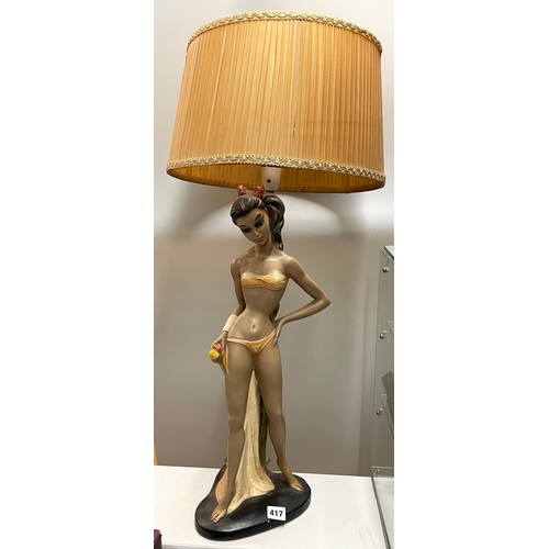 417 - VINTAGE 1950S CHALK BIKINI FIGURAL LAMP