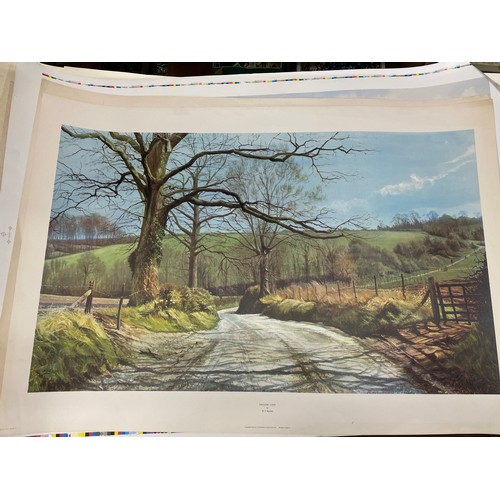 466 - SELECTION OF ROLLED LITHOGRAPHIC PRINTS MAINLY LANDSCAPES