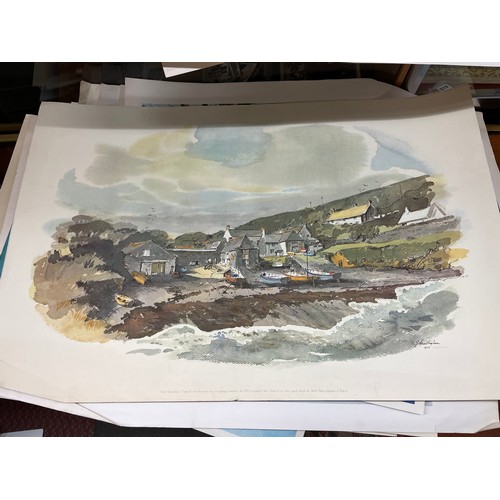 466 - SELECTION OF ROLLED LITHOGRAPHIC PRINTS MAINLY LANDSCAPES