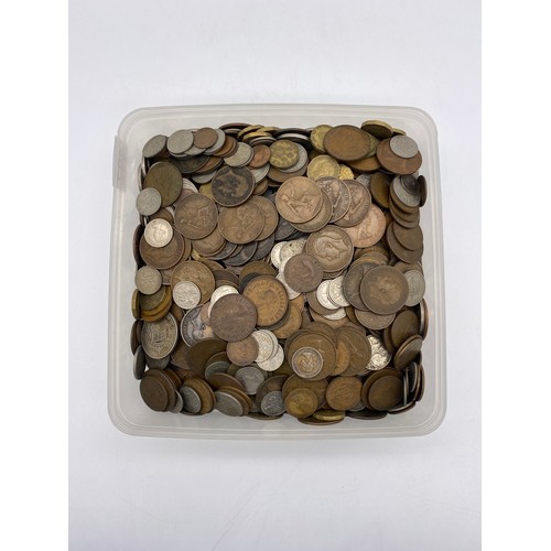 497 - BOX OF VARIOUS MAINLY GB PRE DECIMAL COINS