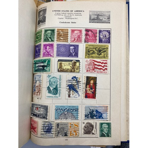 501 - SHOE BOX OF VARIOUS STAMP ALBUMS AND POSTAGE STAMP BOOK