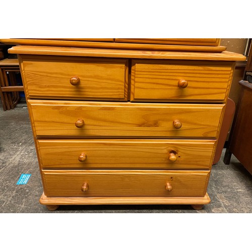 64 - PINE TWO OVER THREE DRAWER CHEST