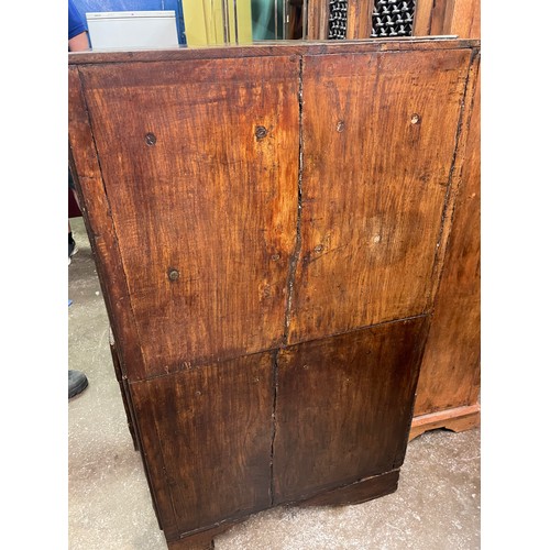 160 - 17TH CENTURY OAK GEOMETRIC FRONTED TWO OVER THREE DRAWER CHEST WITH ALTERATIONS