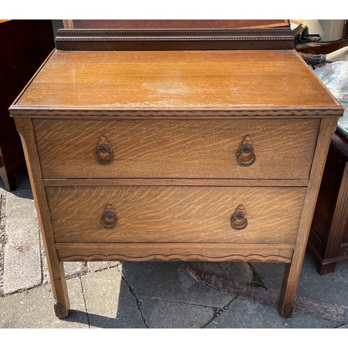 105 - OAK TWO DRAWER CHEST