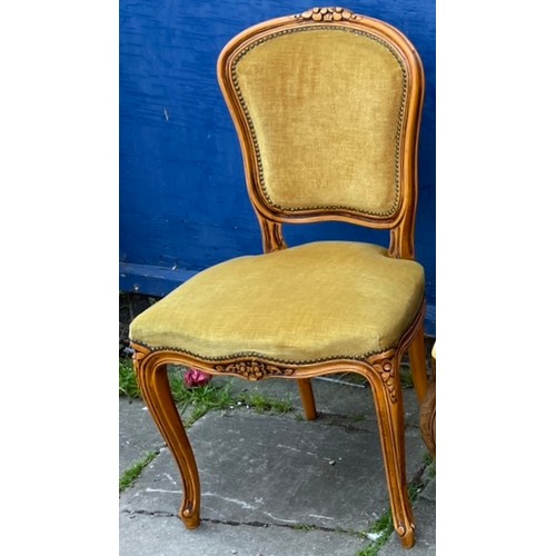 24 - REPRODUCTION UPHOLSTERED FRENCH STYLE SIDE CHAIR AND ONE OTHER