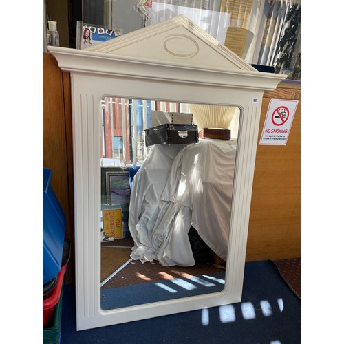 82 - CREAM ARCHITECTURAL PEDIMENT OVER MANTLE MIRROR