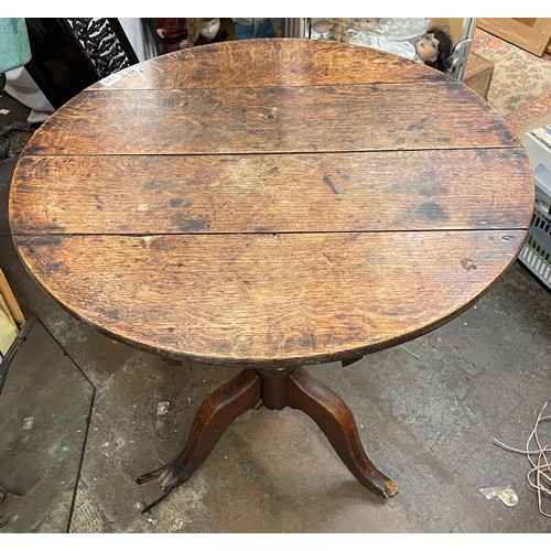 169A - GEORGE III OAK TILT TOP TRIPOD TABLE AS FOUND