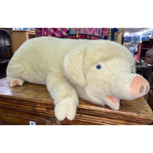 90 - RECUMBANT PIG SOFT TOY