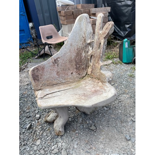 93 - DRIFT WOOD GARDEN TABLE WITH THREE CHAIRS AND A SMALL BENCH