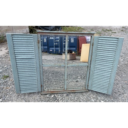 94 - METAL WINDOW FRAMED GARDEN MIRROR