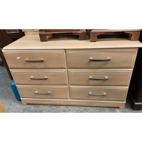 66 - BEECH SIX DRAWER CHEST