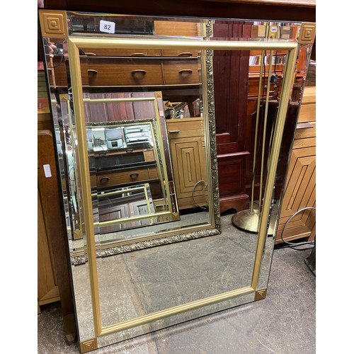 82 - CONTEMPORARY MORRIS MIRROR WITH GILT DETAIL