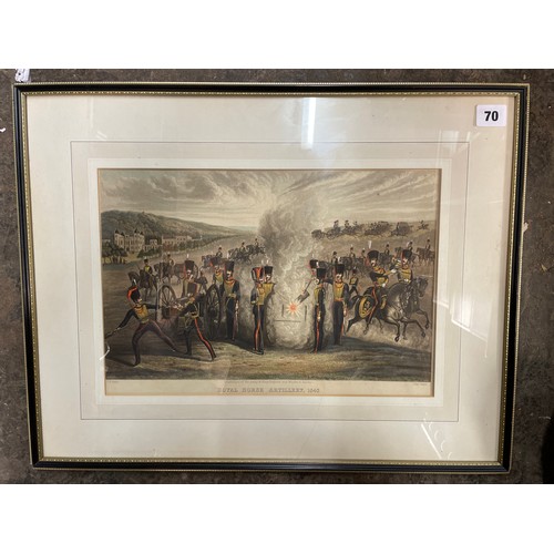 70 - TINTED PRINT ENTITLED 'ROYAL HORSE ARTILERY 1843'