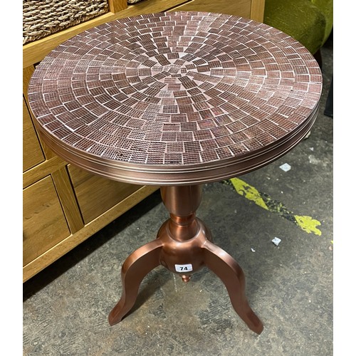 74 - ROSEGOLD TILED TRIPOD TABLE