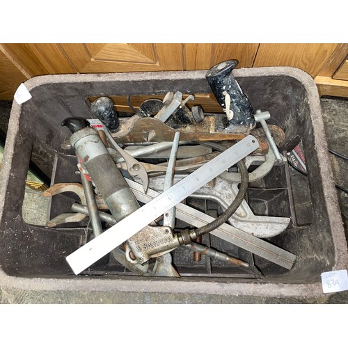 87A - BOX OF MIXED TOOLS INCLUDING PLANES ECT.
