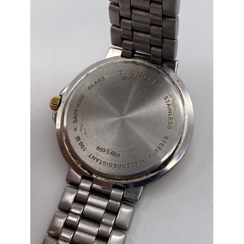 GENTS TISSOT SEASTAR DATE ADJUST WRISTWATCH ON BI METAL STAINLESS