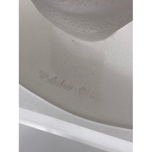 59 - FROSTED ACRYLIC ART DECO FIGURE WITH SIGNATURE TO BASE