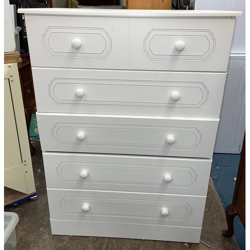 64 - WHITE TWO OVER FOUR DRAWER CHEST