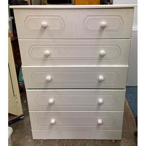 64 - WHITE TWO OVER FOUR DRAWER CHEST