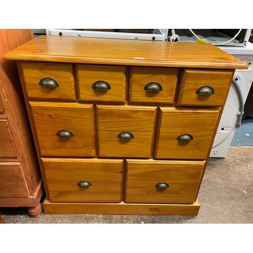 87 - PINE FOUR OVER THREE OVER TWO CHEST OF DRAWERS