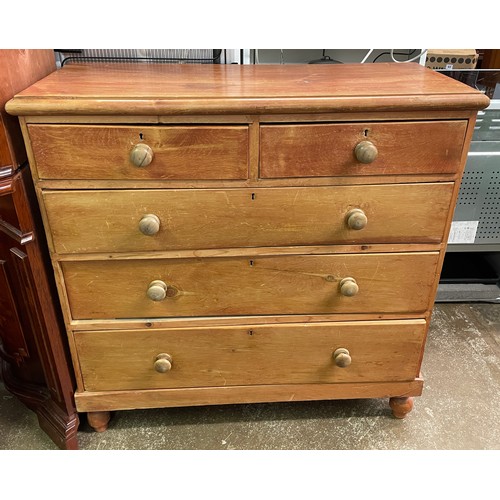 89 - VICTORIAN PINE TWO OVER THREE DRAWER CHEST