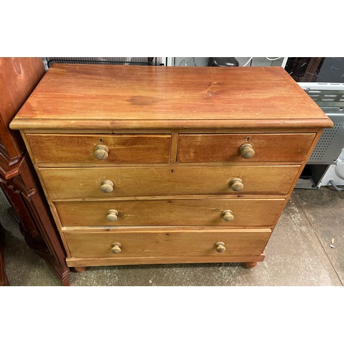 89 - VICTORIAN PINE TWO OVER THREE DRAWER CHEST